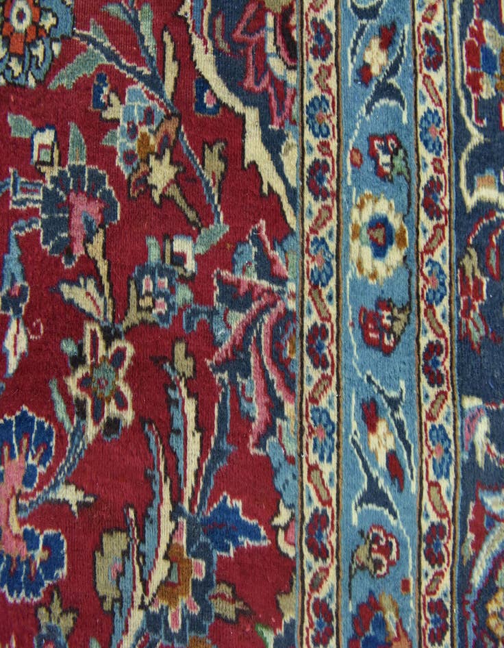 Detail image of  9' 9 x 12' 9  Hand Knotted Mashad Persian Wool Rug