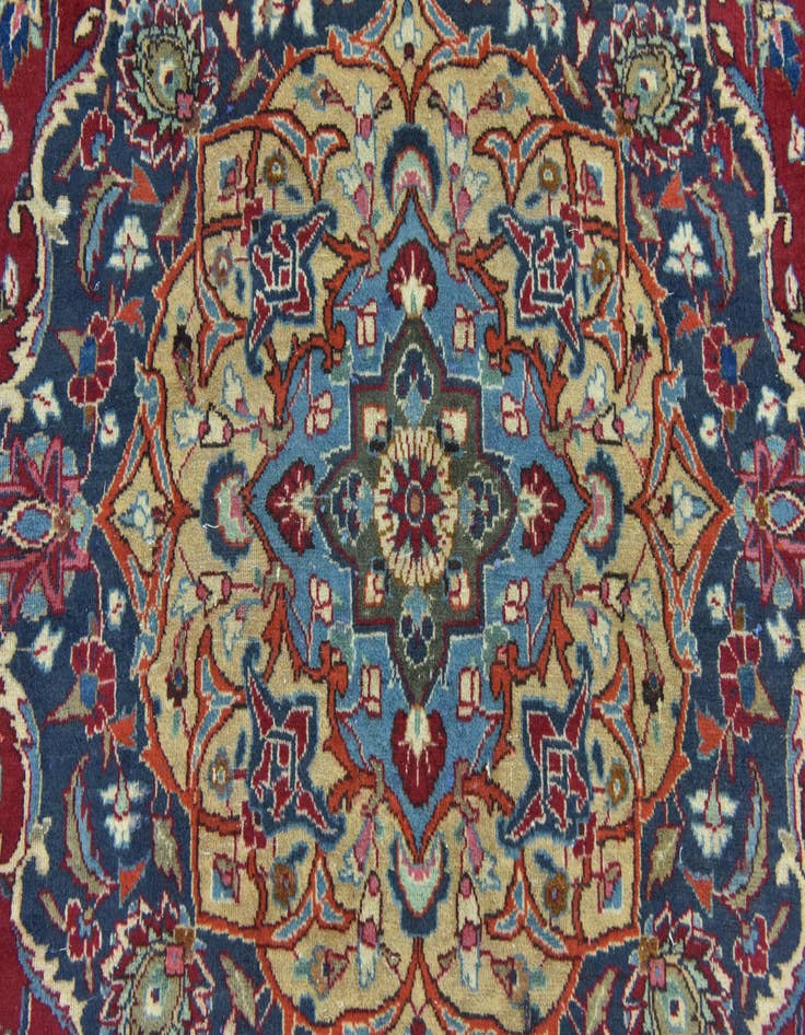 Detail image of  9' 9 x 12' 9  Hand Knotted Mashad Persian Wool Rug