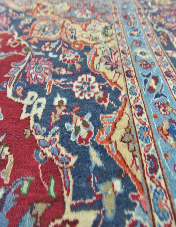 Detail image of  9' 9 x 12' 9  Hand Knotted Mashad Persian Wool Rug
