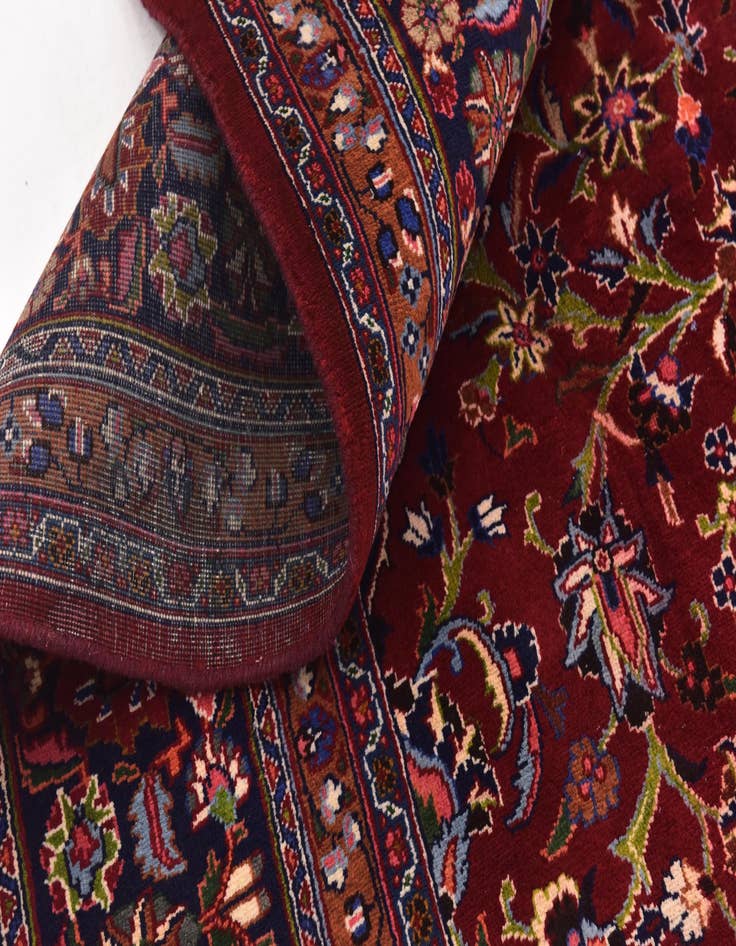 Detail image of  9' 8 x 12' 10  Hand Knotted Mashad Persian Wool Rug