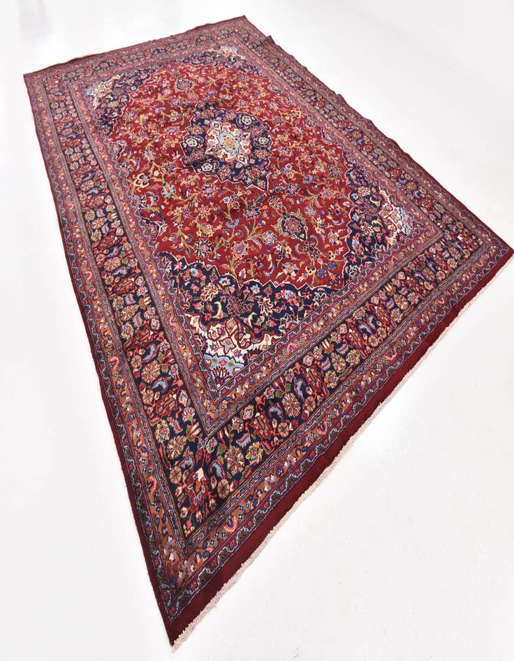 Detail image of  9' 8 x 12' 10  Hand Knotted Mashad Persian Wool Rug