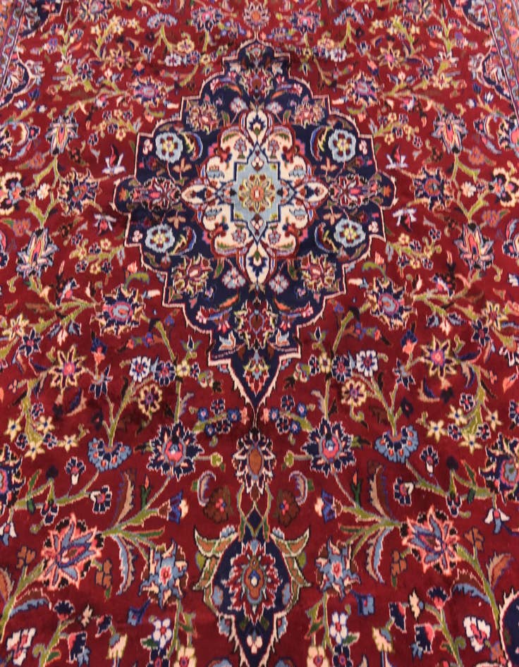 Detail image of  9' 8 x 12' 10  Hand Knotted Mashad Persian Wool Rug