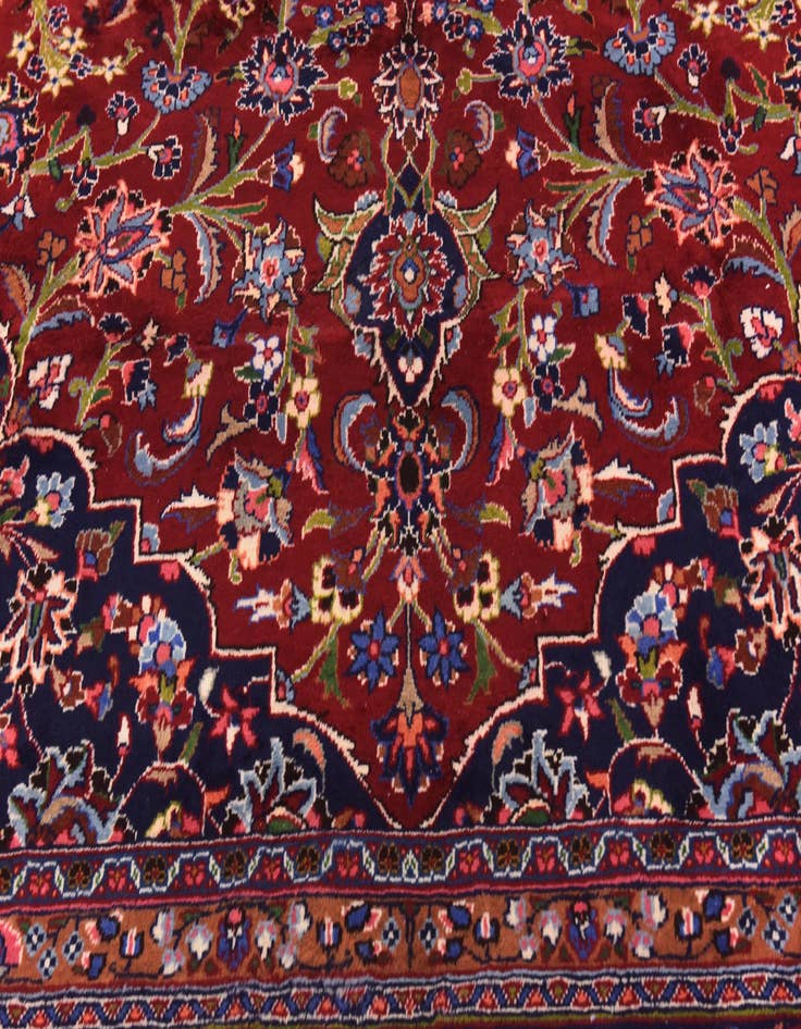 Detail image of  9' 8 x 12' 10  Hand Knotted Mashad Persian Wool Rug