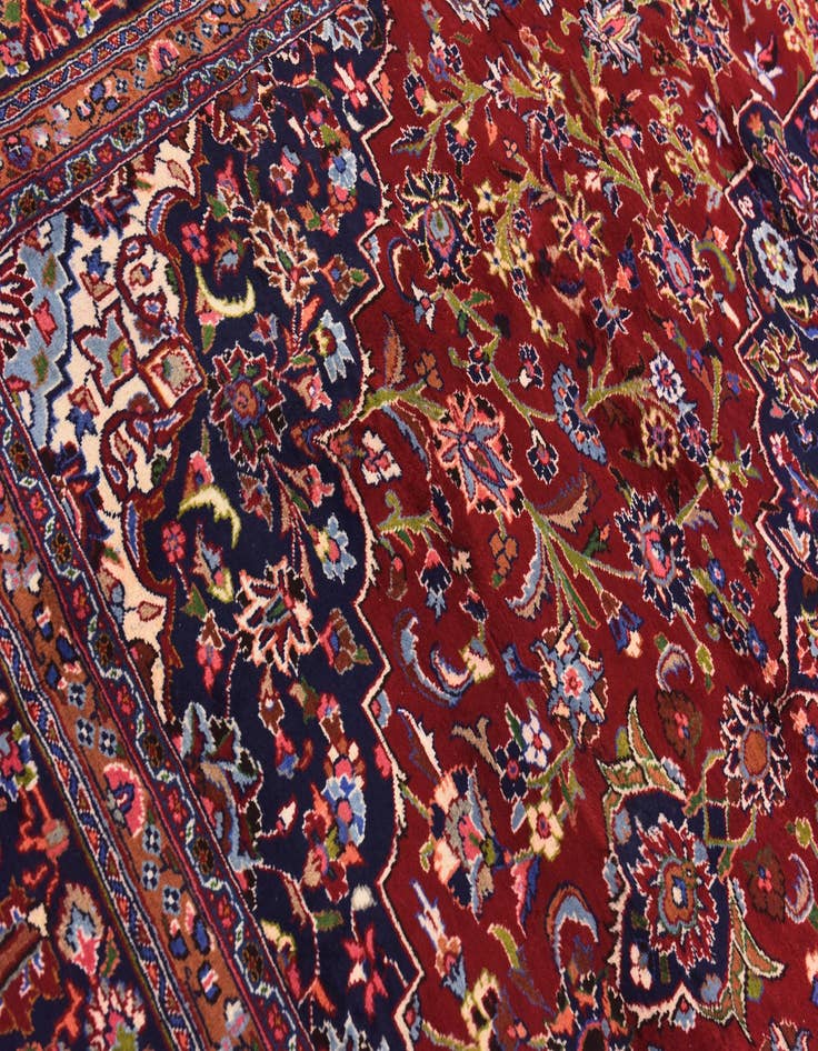 Detail image of  9' 8 x 12' 10  Hand Knotted Mashad Persian Wool Rug