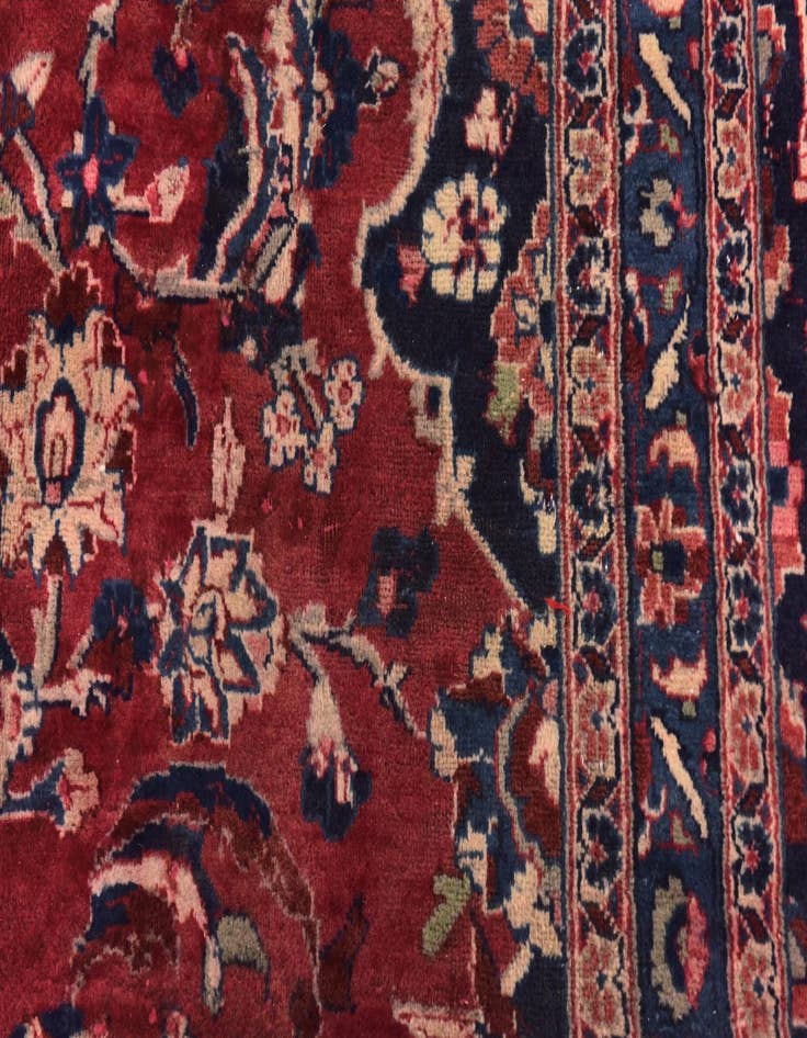 Detail image of  9' 10 x 12' 8  Hand Knotted Mashad Persian Wool Rug