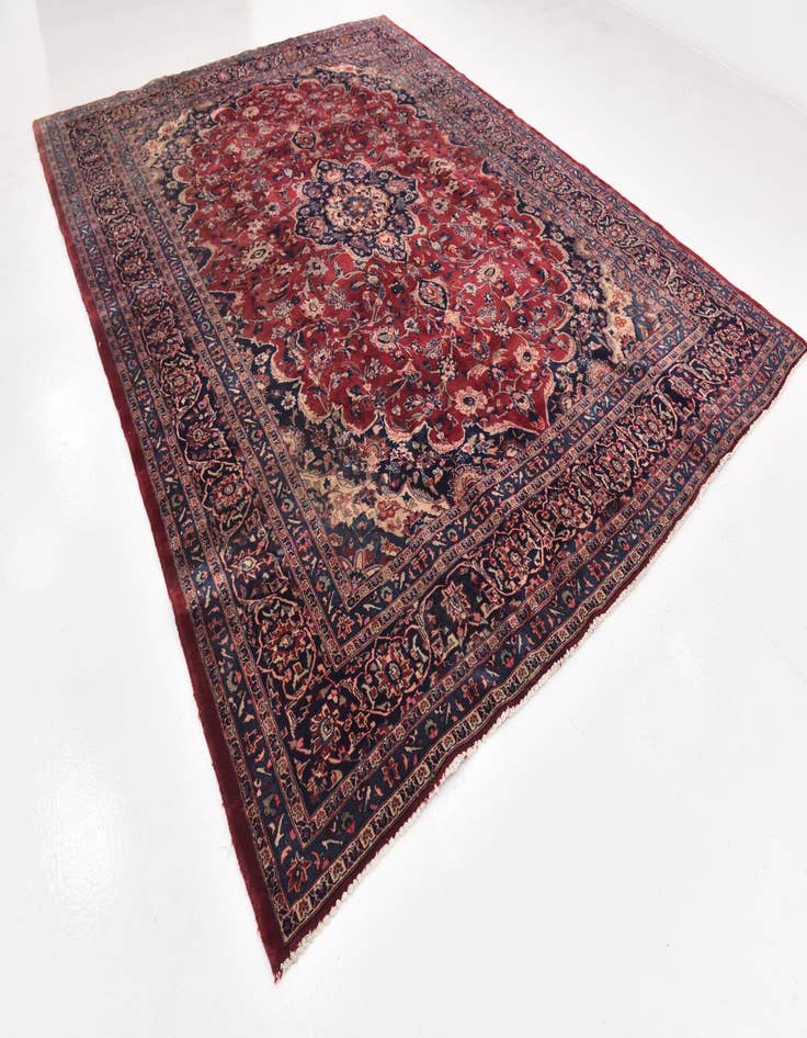 Detail image of  9' 10 x 12' 8  Hand Knotted Mashad Persian Wool Rug