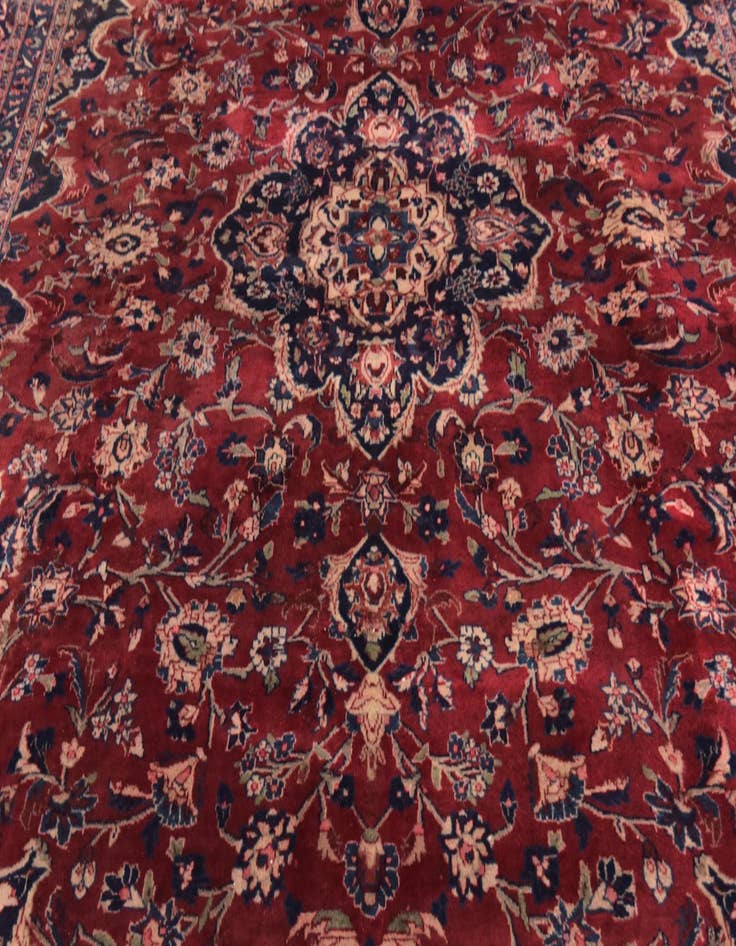 Detail image of  9' 10 x 12' 8  Hand Knotted Mashad Persian Wool Rug