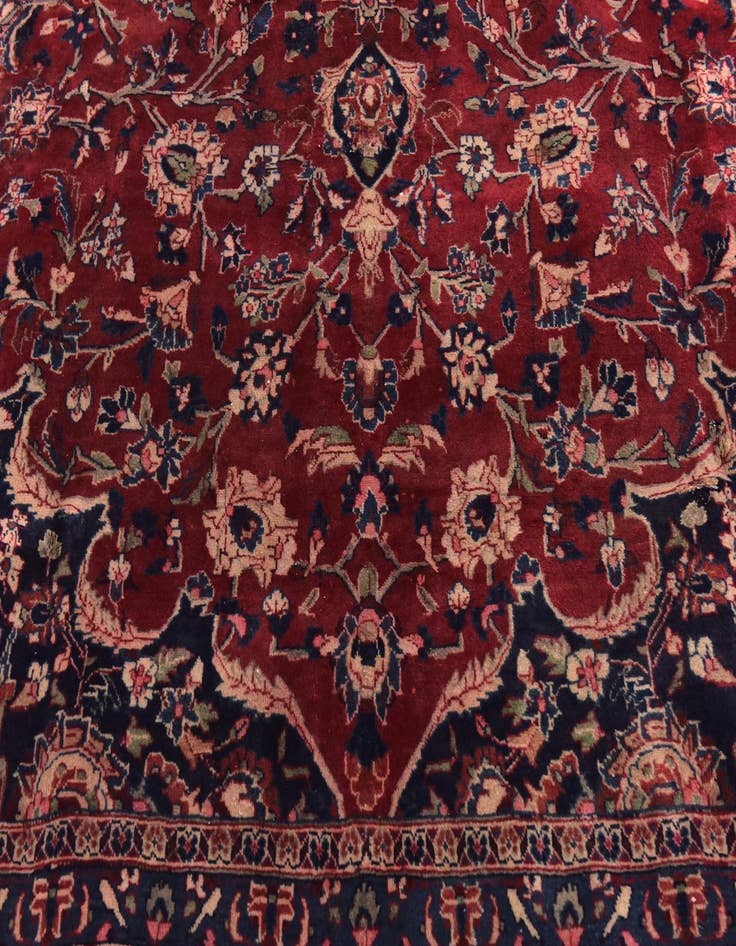 Detail image of  9' 10 x 12' 8  Hand Knotted Mashad Persian Wool Rug