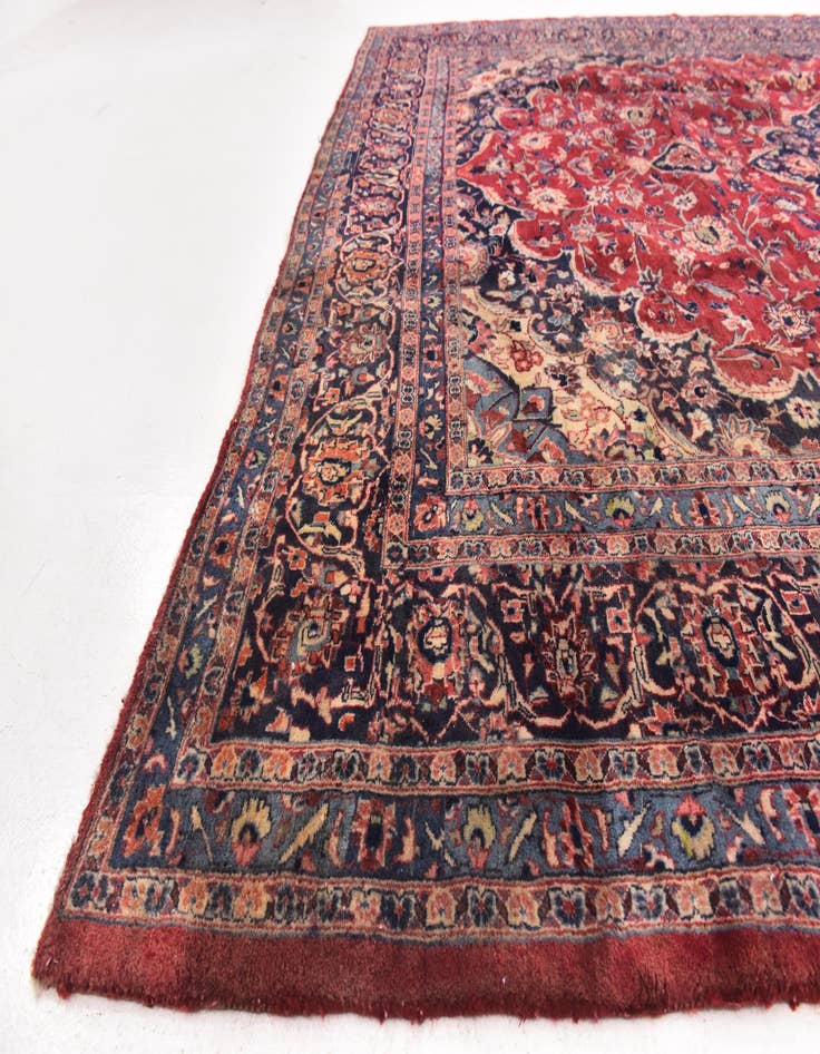 Detail image of  9' 10 x 12' 8  Hand Knotted Mashad Persian Wool Rug