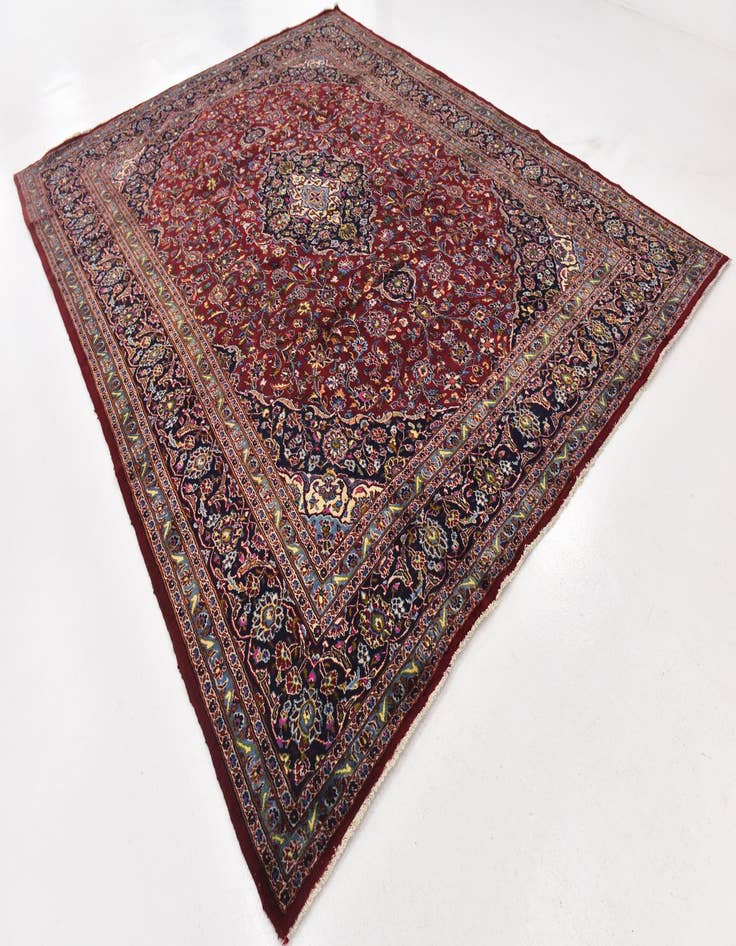 Detail image of  9' 9 x 12' 6  Hand Knotted Mashad Persian Wool Rug