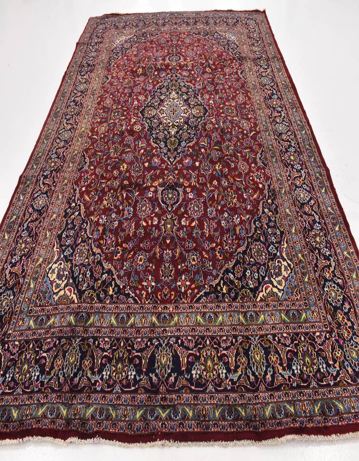 Detail image of  9' 9 x 12' 6  Hand Knotted Mashad Persian Wool Rug