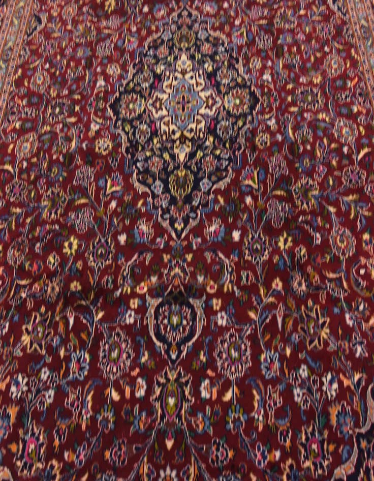 Detail image of  9' 9 x 12' 6  Hand Knotted Mashad Persian Wool Rug