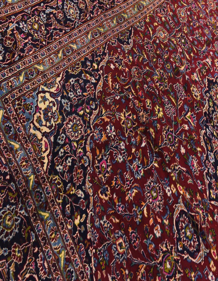 Detail image of  9' 9 x 12' 6  Hand Knotted Mashad Persian Wool Rug