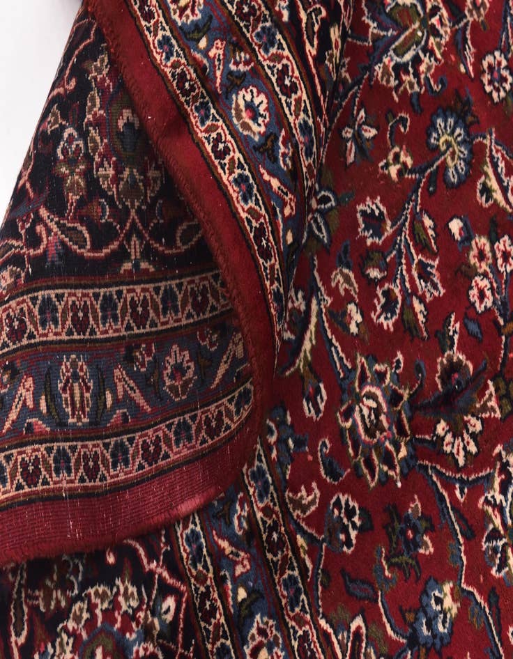 Detail image of  10' x 12' 6  Hand Knotted Mashad Persian Wool Rug