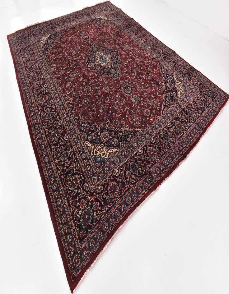 Detail image of  10' x 12' 6  Hand Knotted Mashad Persian Wool Rug