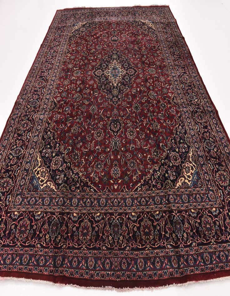 Detail image of  10' x 12' 6  Hand Knotted Mashad Persian Wool Rug