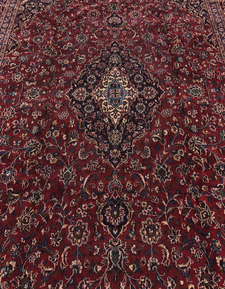 Detail image of  10' x 12' 6  Hand Knotted Mashad Persian Wool Rug