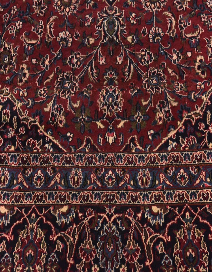 Detail image of  10' x 12' 6  Hand Knotted Mashad Persian Wool Rug