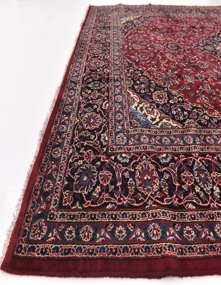 Detail image of  10' x 12' 6  Hand Knotted Mashad Persian Wool Rug