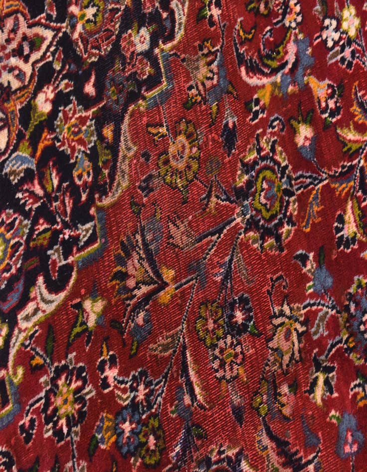 Detail image of  9' 8 x 12' 6  Hand Knotted Mashad Persian Wool Rug