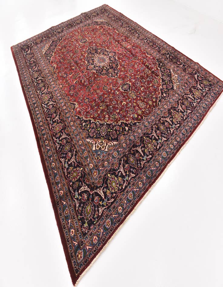 Detail image of  9' 8 x 12' 6  Hand Knotted Mashad Persian Wool Rug