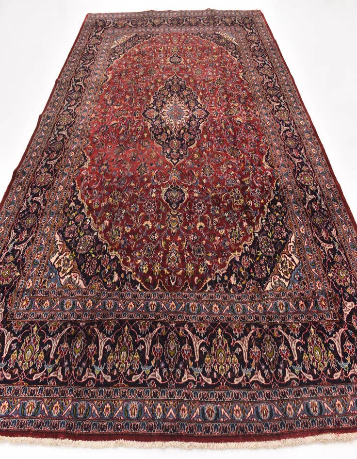 Detail image of  9' 8 x 12' 6  Hand Knotted Mashad Persian Wool Rug