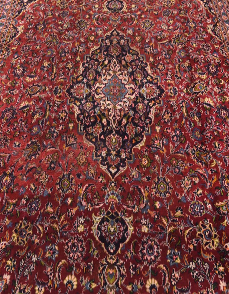 Detail image of  9' 8 x 12' 6  Hand Knotted Mashad Persian Wool Rug