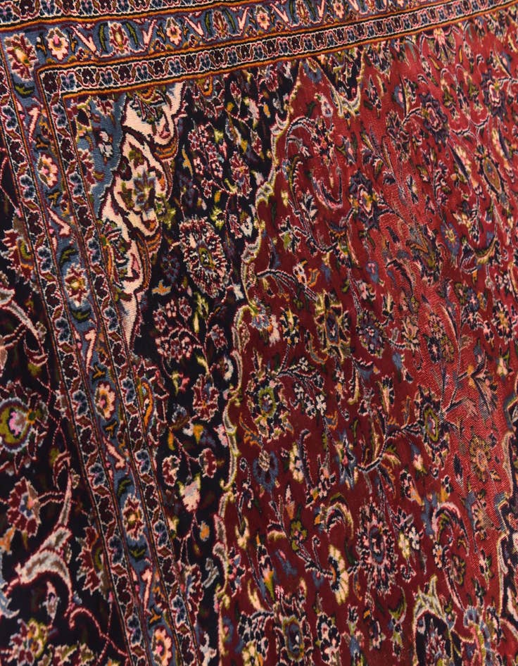 Detail image of  9' 8 x 12' 6  Hand Knotted Mashad Persian Wool Rug