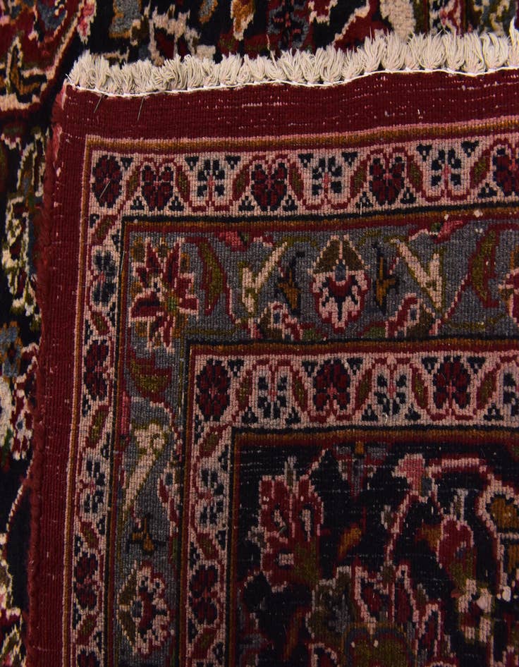 Detail image of  9' 8 x 12' 6  Hand Knotted Mashad Persian Wool Rug