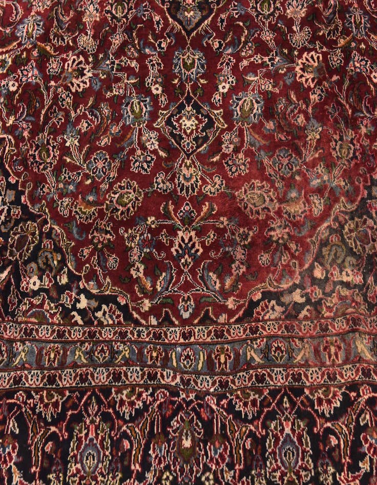 Detail image of  9' 8 x 12' 6  Hand Knotted Mashad Persian Wool Rug