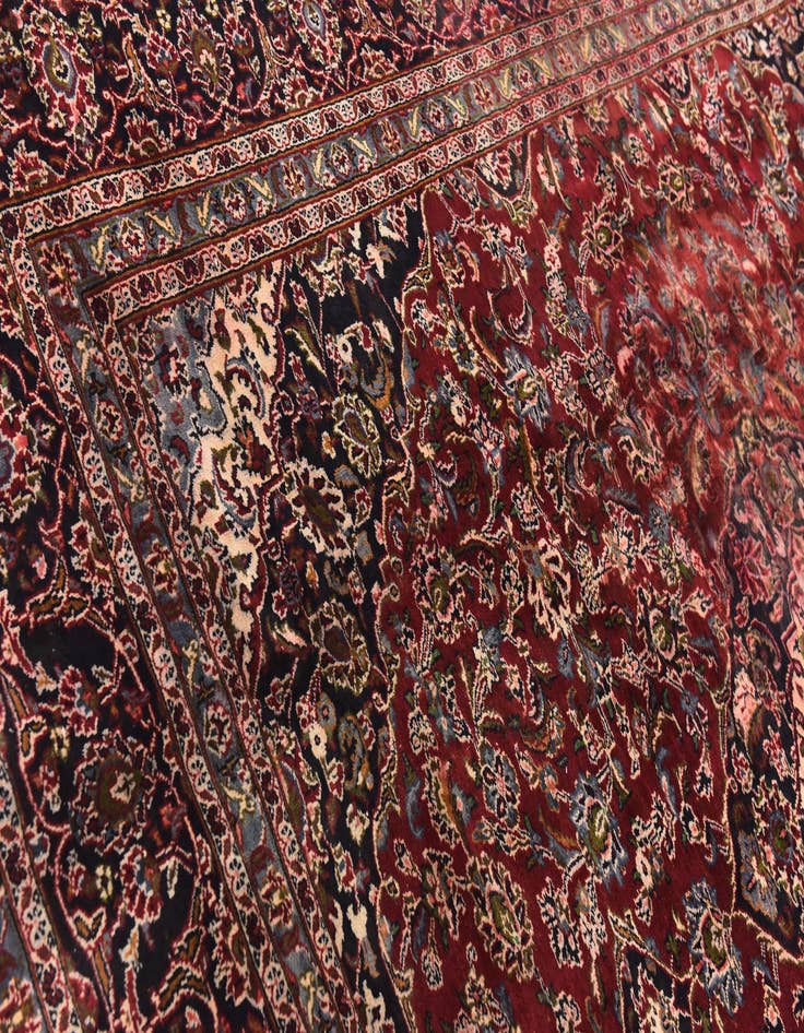 Detail image of  9' 8 x 12' 6  Hand Knotted Mashad Persian Wool Rug