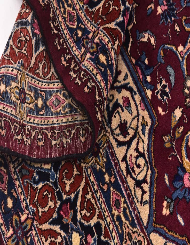 Detail image of 10' x 12' 5 Hand Knotted Mashad Persian Wool Rug