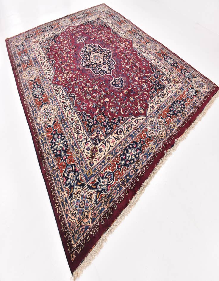 Detail image of 10' x 12' 5 Hand Knotted Mashad Persian Wool Rug