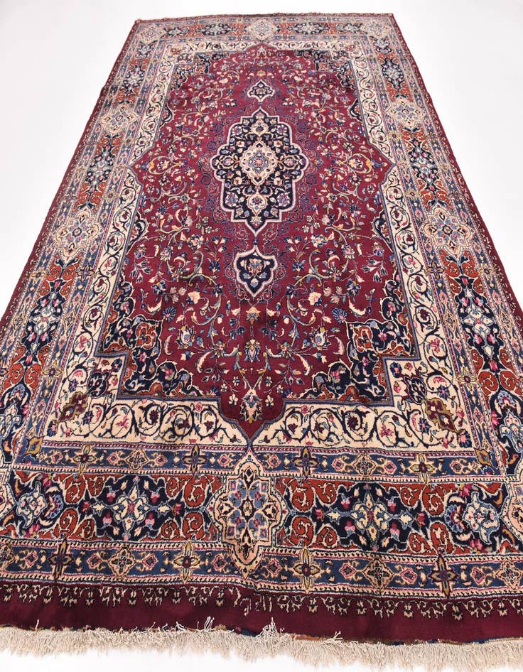 Detail image of 10' x 12' 5 Hand Knotted Mashad Persian Wool Rug