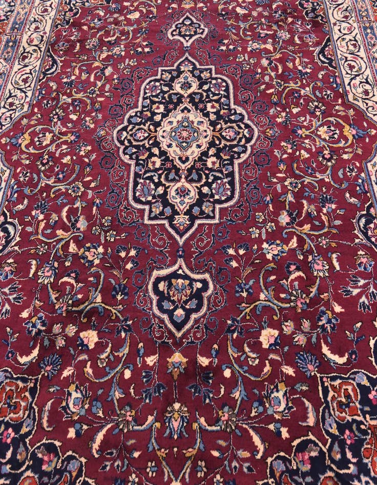 Detail image of 10' x 12' 5 Hand Knotted Mashad Persian Wool Rug