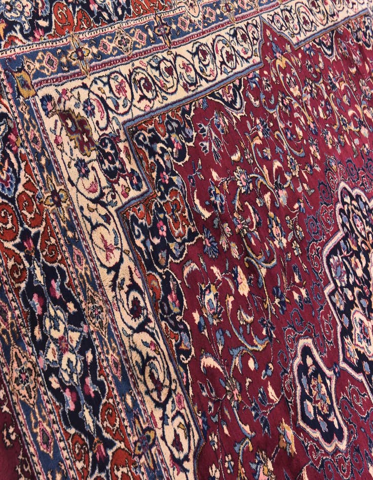 Detail image of 10' x 12' 5 Hand Knotted Mashad Persian Wool Rug