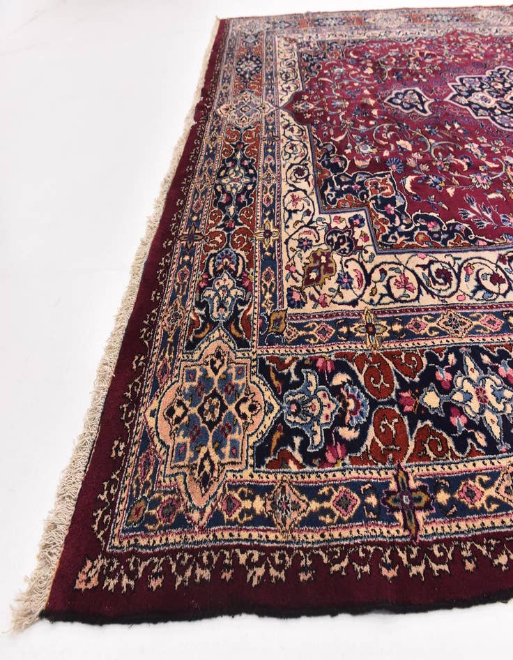 Detail image of 10' x 12' 5 Hand Knotted Mashad Persian Wool Rug