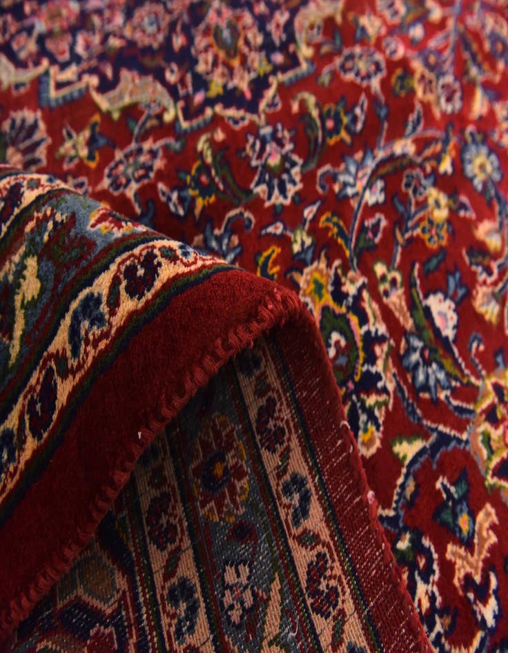Detail image of  9' 6 x 12' 9  Hand Knotted Mashad Persian Wool Rug