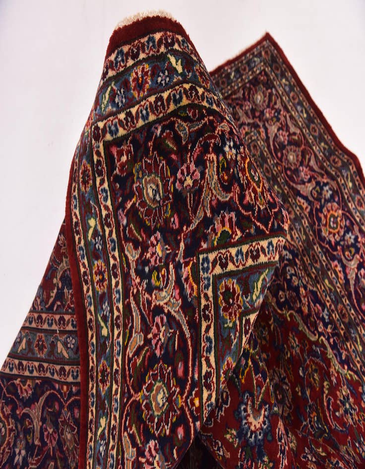 Detail image of  9' 6 x 12' 9  Hand Knotted Mashad Persian Wool Rug