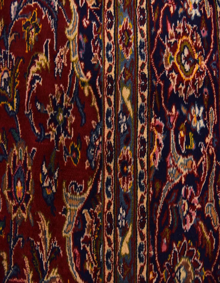 Detail image of  9' 6 x 12' 9  Hand Knotted Mashad Persian Wool Rug