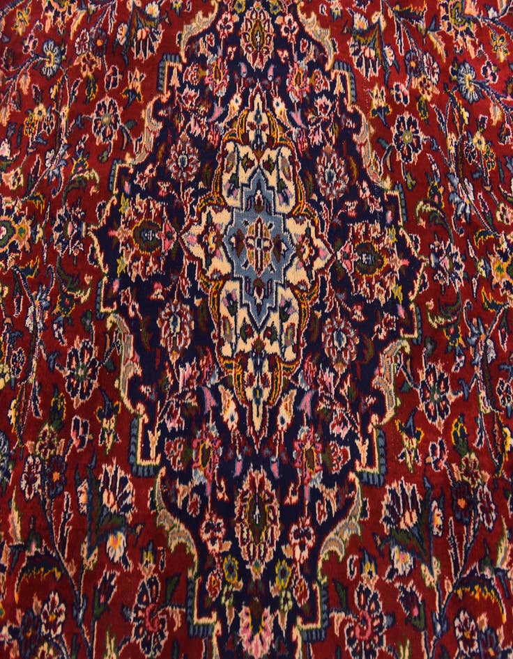 Detail image of  9' 6 x 12' 9  Hand Knotted Mashad Persian Wool Rug