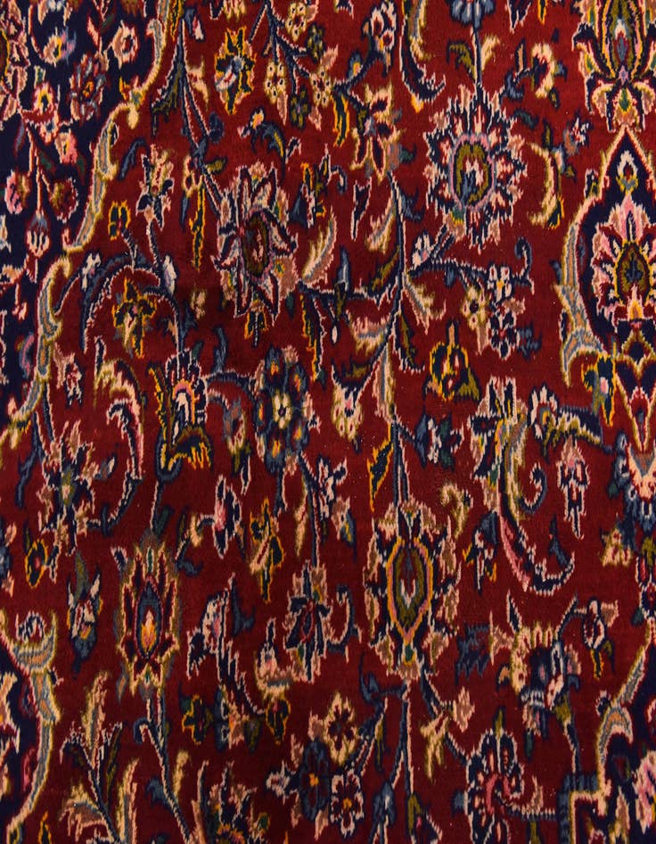 Detail image of  9' 6 x 12' 9  Hand Knotted Mashad Persian Wool Rug