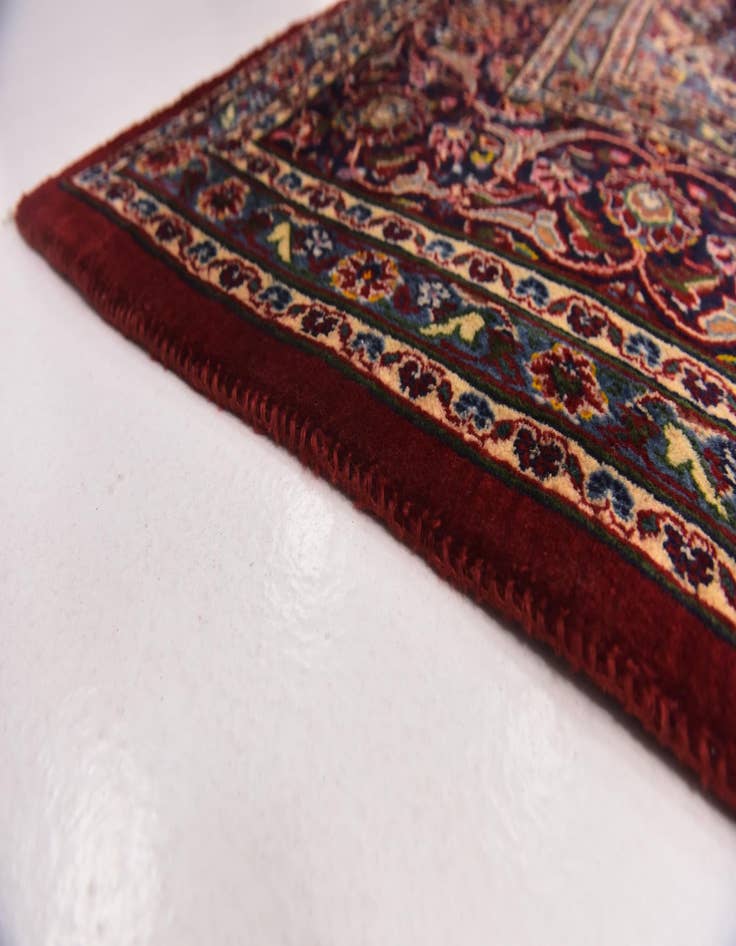 Detail image of  9' 6 x 12' 9  Hand Knotted Mashad Persian Wool Rug