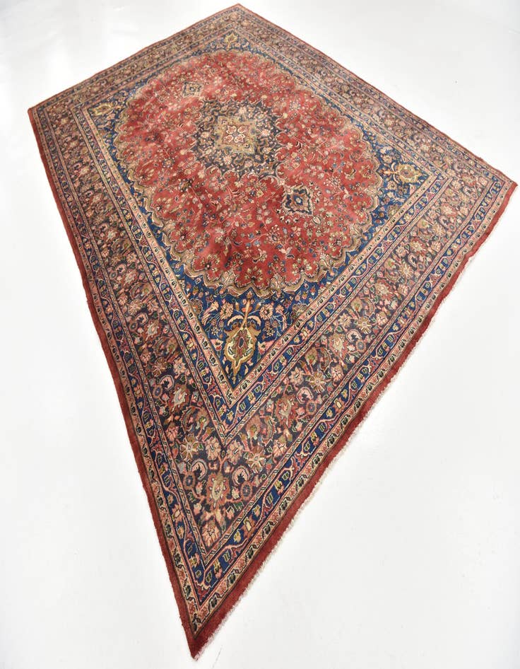 Detail image of  9' 8 x 12' 10  Hand Knotted Mashad Persian Wool Rug