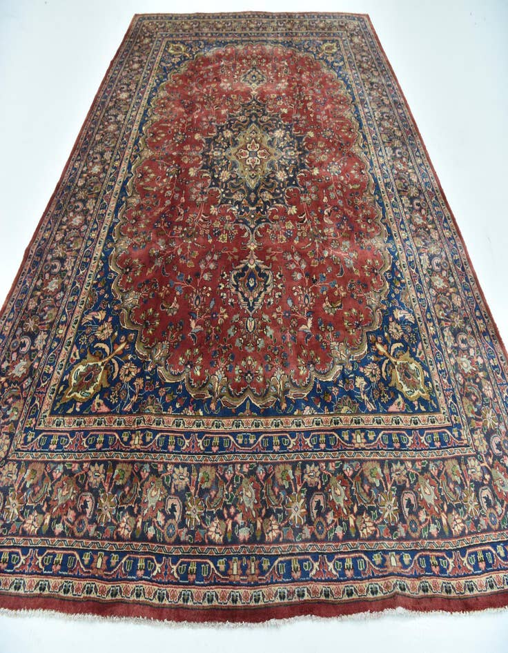Detail image of  9' 8 x 12' 10  Hand Knotted Mashad Persian Wool Rug