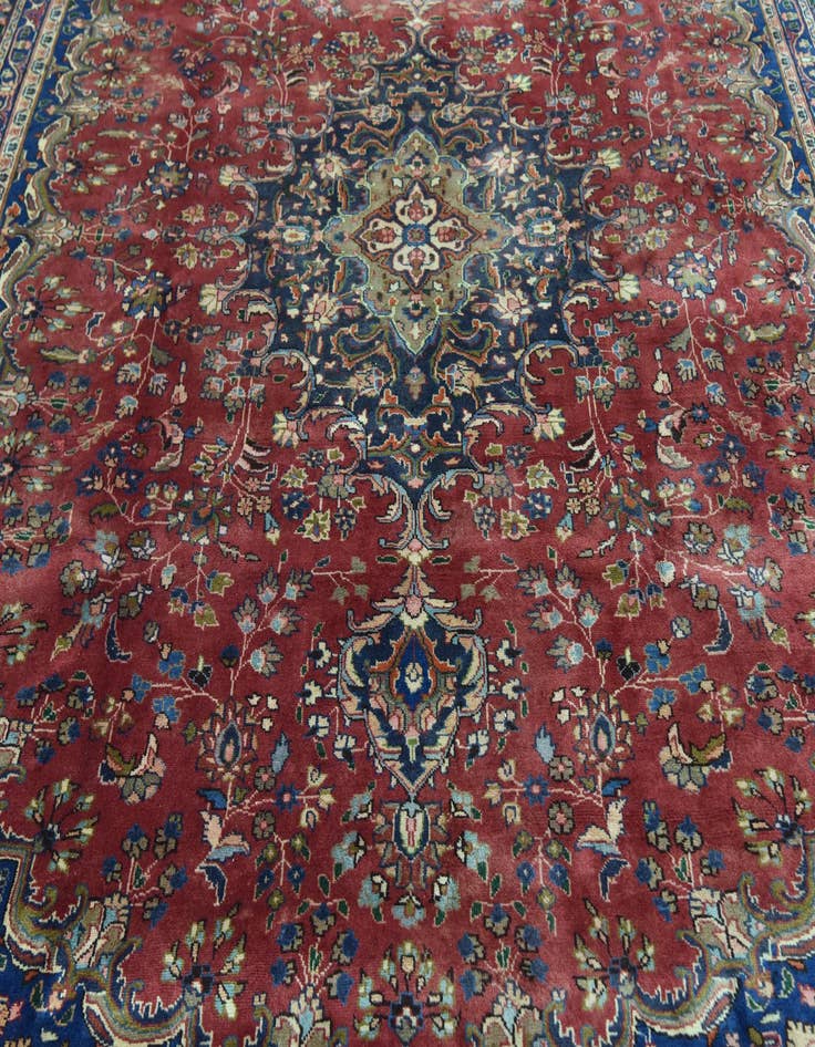 Detail image of  9' 8 x 12' 10  Hand Knotted Mashad Persian Wool Rug