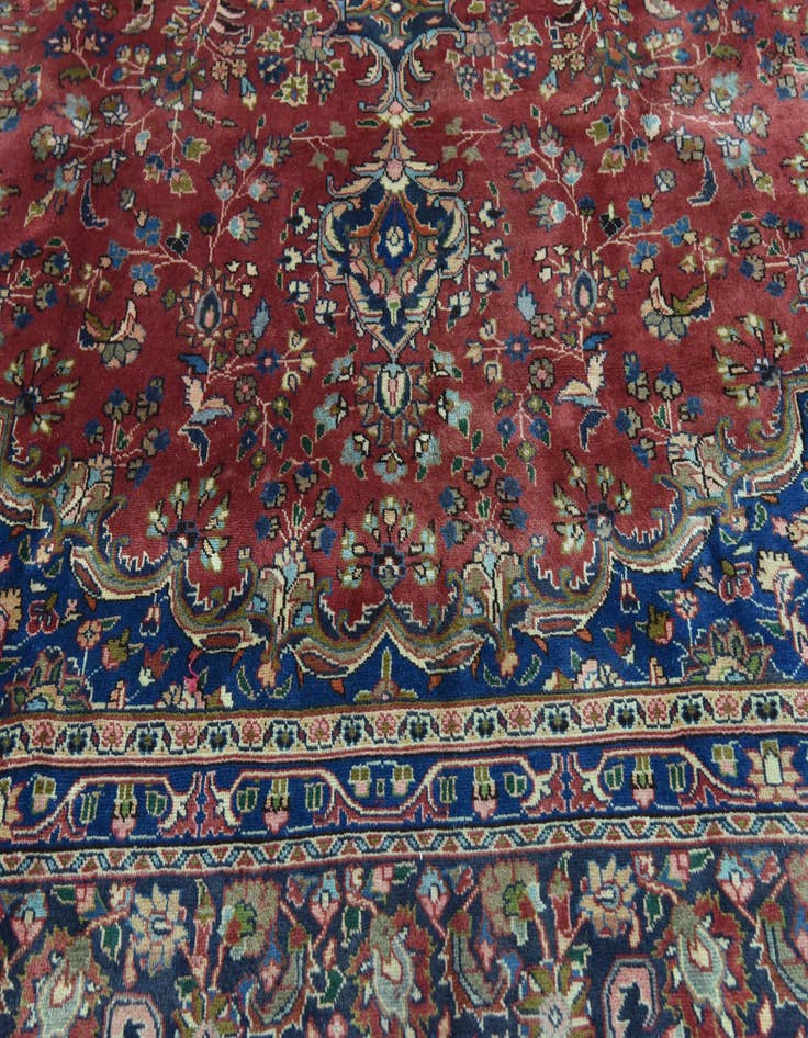 Detail image of  9' 8 x 12' 10  Hand Knotted Mashad Persian Wool Rug