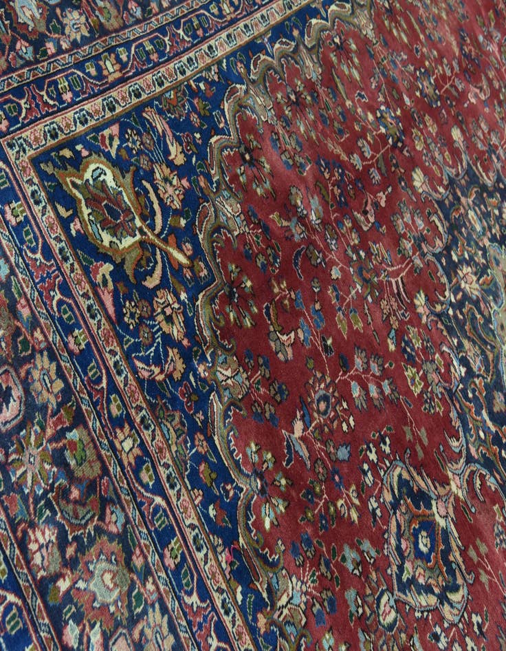 Detail image of  9' 8 x 12' 10  Hand Knotted Mashad Persian Wool Rug