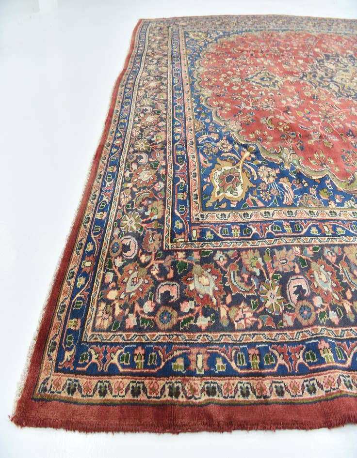 Detail image of  9' 8 x 12' 10  Hand Knotted Mashad Persian Wool Rug