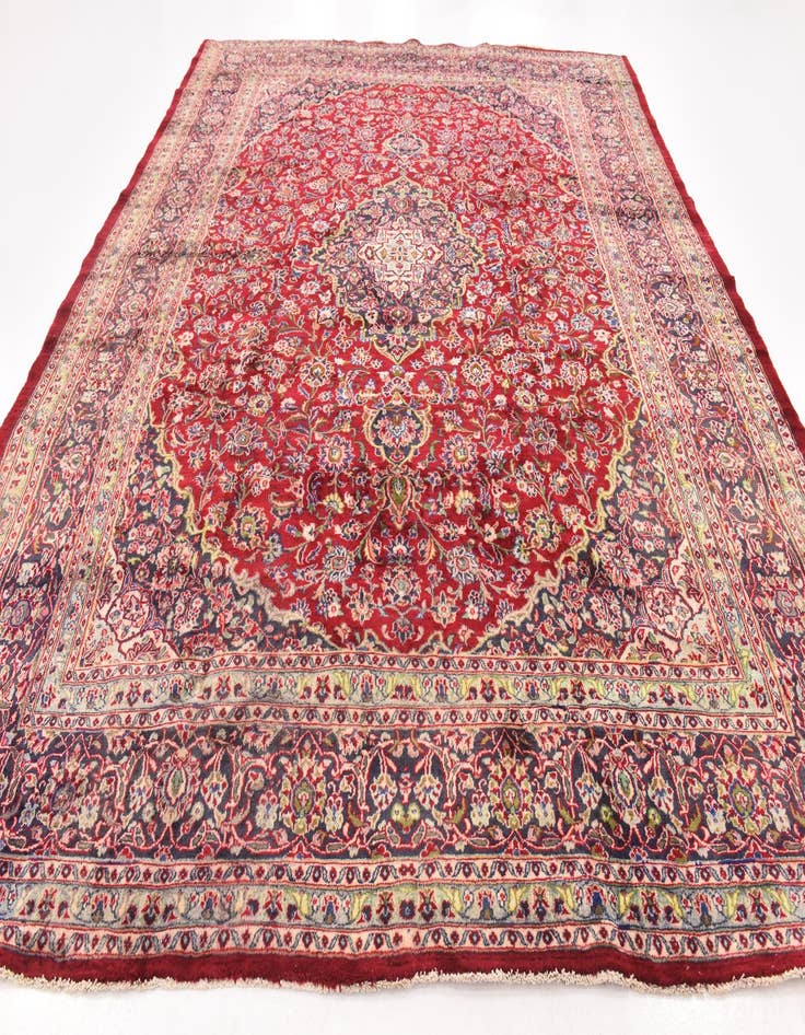 Detail image of  9' 9 x 11' 10  Hand Knotted Mashad Persian Wool Rug